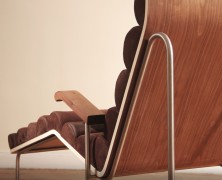Stainless Steel Tube and Bent Wood Chair