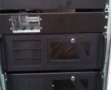 Rack mount hard drives in use